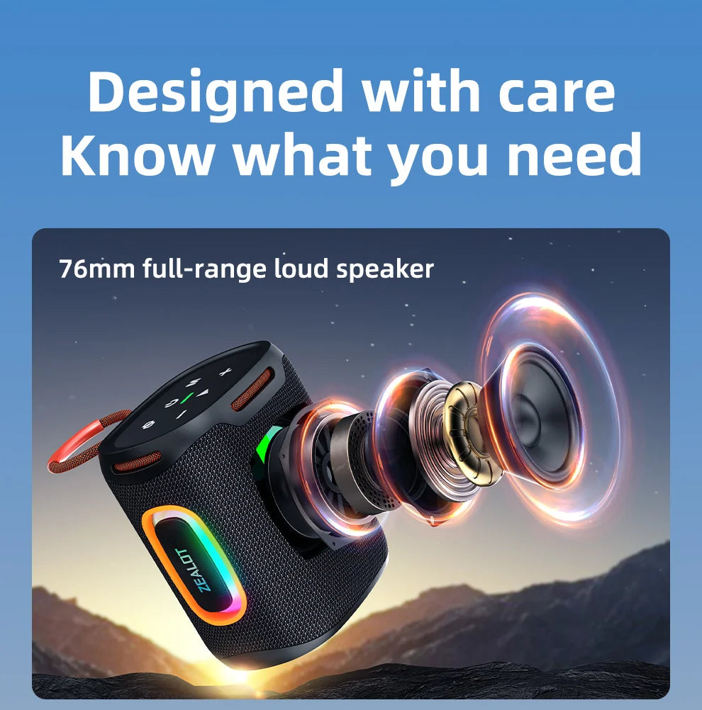 S122 25W Wireless Bluetooth Speaker Outdoor Portable Mini Waterproof Speaker with Light 6000mAh Battery Bass Boost for Outdoor