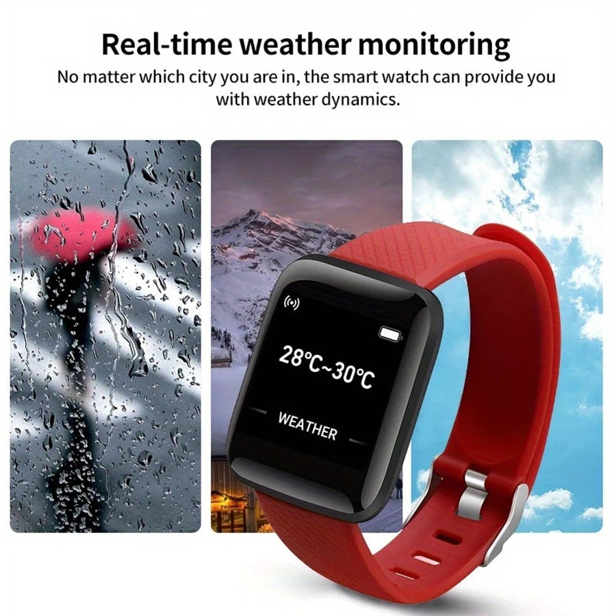 Smart Watch Sport Wristband Fitness Monitoring Track Heart Rate Call and Message Remind Men Smartwatch Woman 116 Plus Clock D13