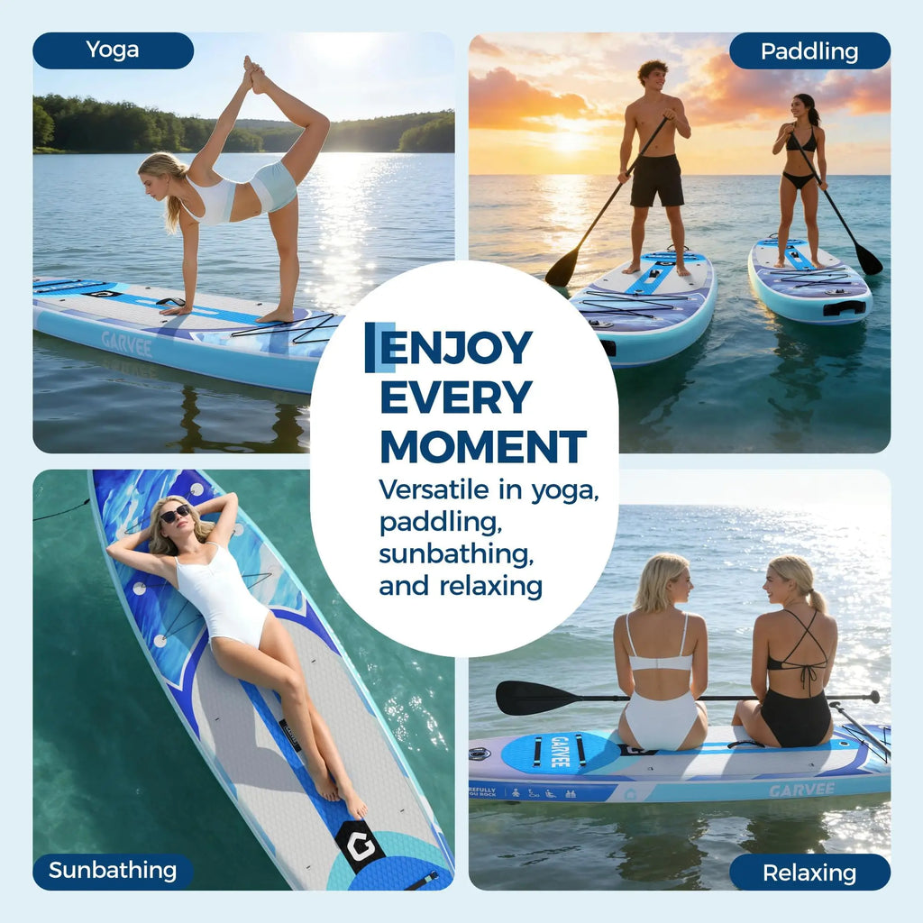 Inflatable Rise Up Paddle Board Stand-up Paddleboard Full Kits with Adjustable Paddle/Hand Pump for Outdoor Water Sports Surfing