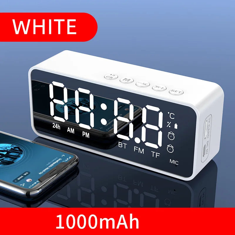Alarm Clock Radio FM Bluetooth Speaker Portable Subwoofer Caixa De Som Sound Box Music Wireless Mini Woofers Bocina Lamp Column