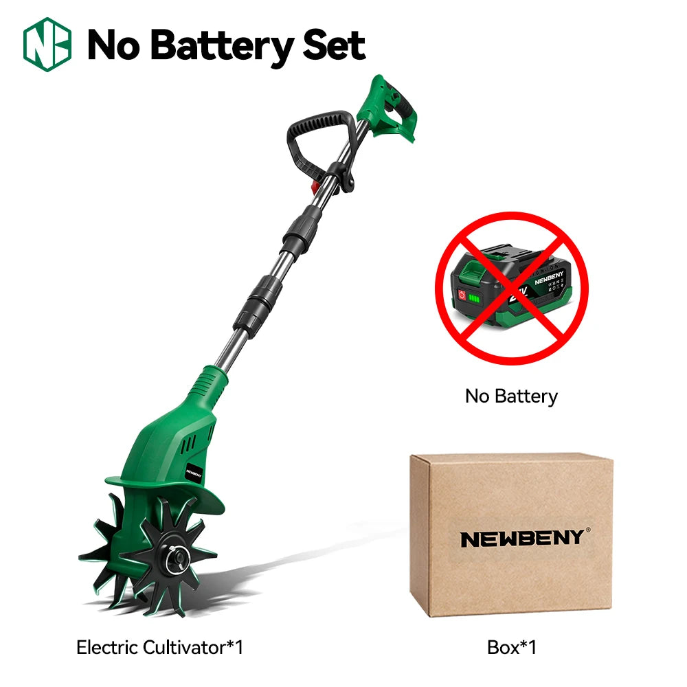 NewBeny Electric Garden Tiller Cultivator Scarifier Foldable Rototiller Soil Loosener Garden Tool