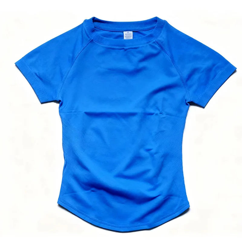 Short Sleeve Gym Top Women Clothes Yoga Top Seamless Sports Shirt Light Weight Fitness Workout Tee Sports Tops Active Wear Femme