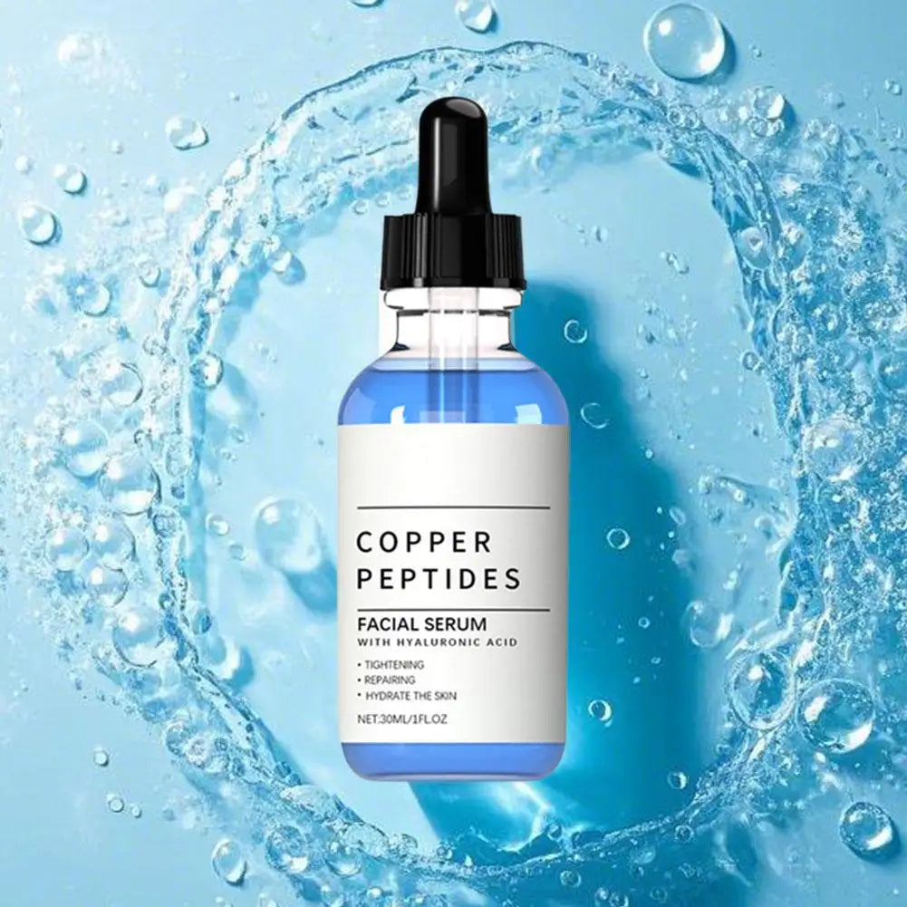Copper Peptide Serum Anti Wrinkle Remover Antioxidant Tighten Skin Barrier Repair Deep Hydration Hyaluronic Acid Face Serum