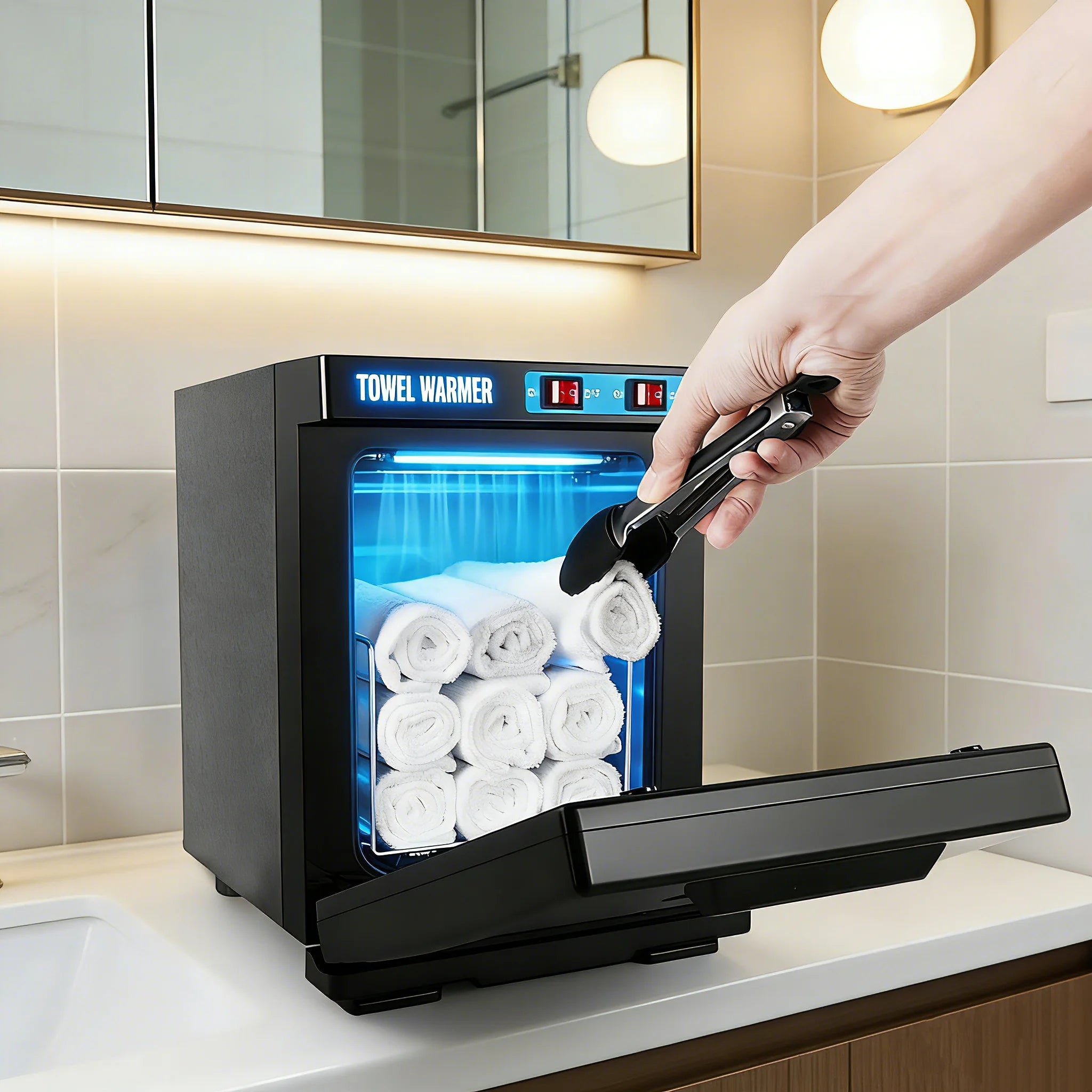5L UV Sterilizer Towel Warmer, 150W Fast Heating Aluminum Chamber, Professional for Spa & Beauty Salon Hygiene
