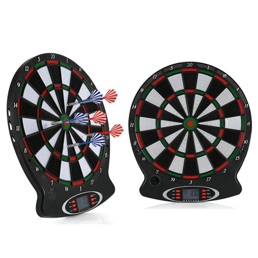 Professional Electronic Hanging Dartboard with LCD Scoring Indicator, 6 Darts Included, Home Bar Party Game Set