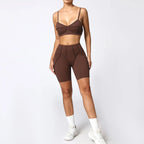 Seamless Yoga Sets Sports Fitness High Waist Hip-lifting Shapeing Trousers Backless Bra Suit Workout Gym Leggings Sets for Women