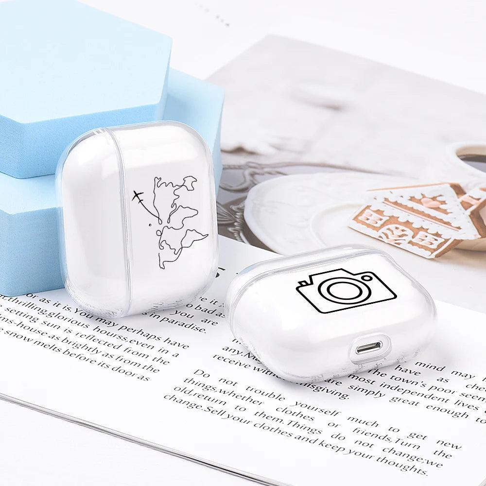 Hard Plastic Case for AirPods Pro 2 USB C Case for airpods 3 2 1 Case Transparent Cover for airpod pro 3 funda Air Pods 3 Coque