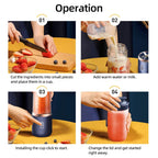 400ML Portable Electric Juicer 2 Cup Home Mini Multifunctional Wireless Blender USB Rechargeable Small Juice Cup Mixer Machine
