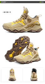 RAX Men Hiking Shoes Mid-top Waterproof Outdoor Sneaker Men Leather Trekking Boots Trail Camping Climbing Hunting Sneakers Women