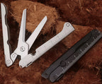 Portable Folding Stainless Steel Scissors, Multifunctional Outdoor Tool for Camping, Hunting and Fishing Survival Gear