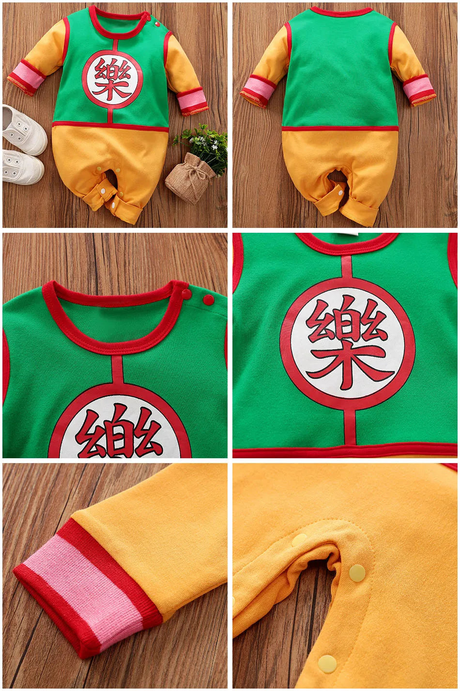 Anime Clothes Baby Vegeta Rompers Newborn Kuririn Roshi Training Outfit Infant Kids Halloween Cartoon Cosplay Costume Jumpsuit