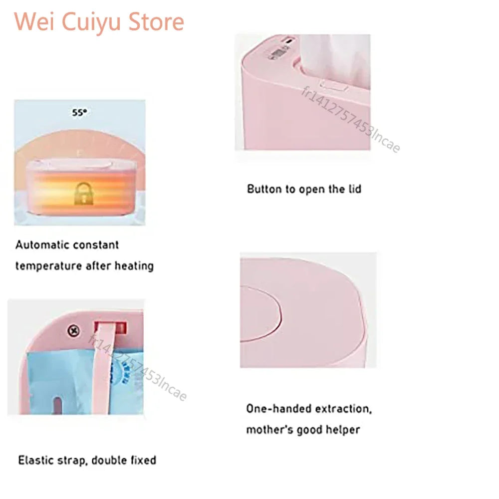 Baby Wipe Warmer Heater Wet Towel Heating Box Portable Home Car Use Mini Dispenser for Disinfecting Wipes Napkin