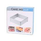 1pc large stainless steel adjustable telescopic active long square mousse ring cake baking mold