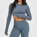 NCLAGEN Yoga Top With Built-in Bra Long-sleeve Women's Gym Clothes Backless Workout Tee High Elastic Breathable Fitness Shirt