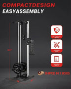 Wall Mount Cable Station Dual Pulley Cable Crossover Machine LAT Pulldown Bar & Foot Board for Home Gym Strength Training