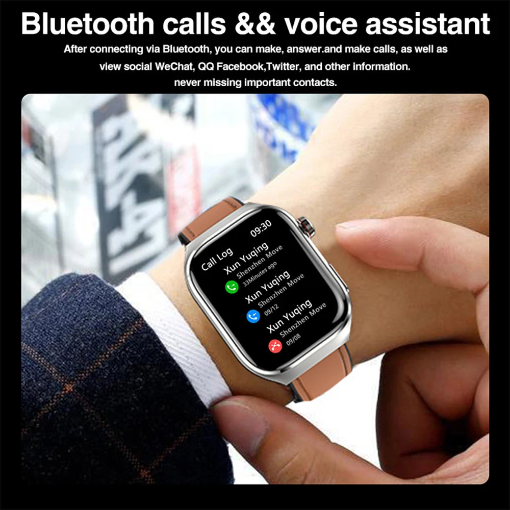 2026 New Nursing Grade Uric acid Blood lipids Smart Watch Men ECG+PPG Blood Pressure Heart Rate Bluetooth Call Health Smartwatch