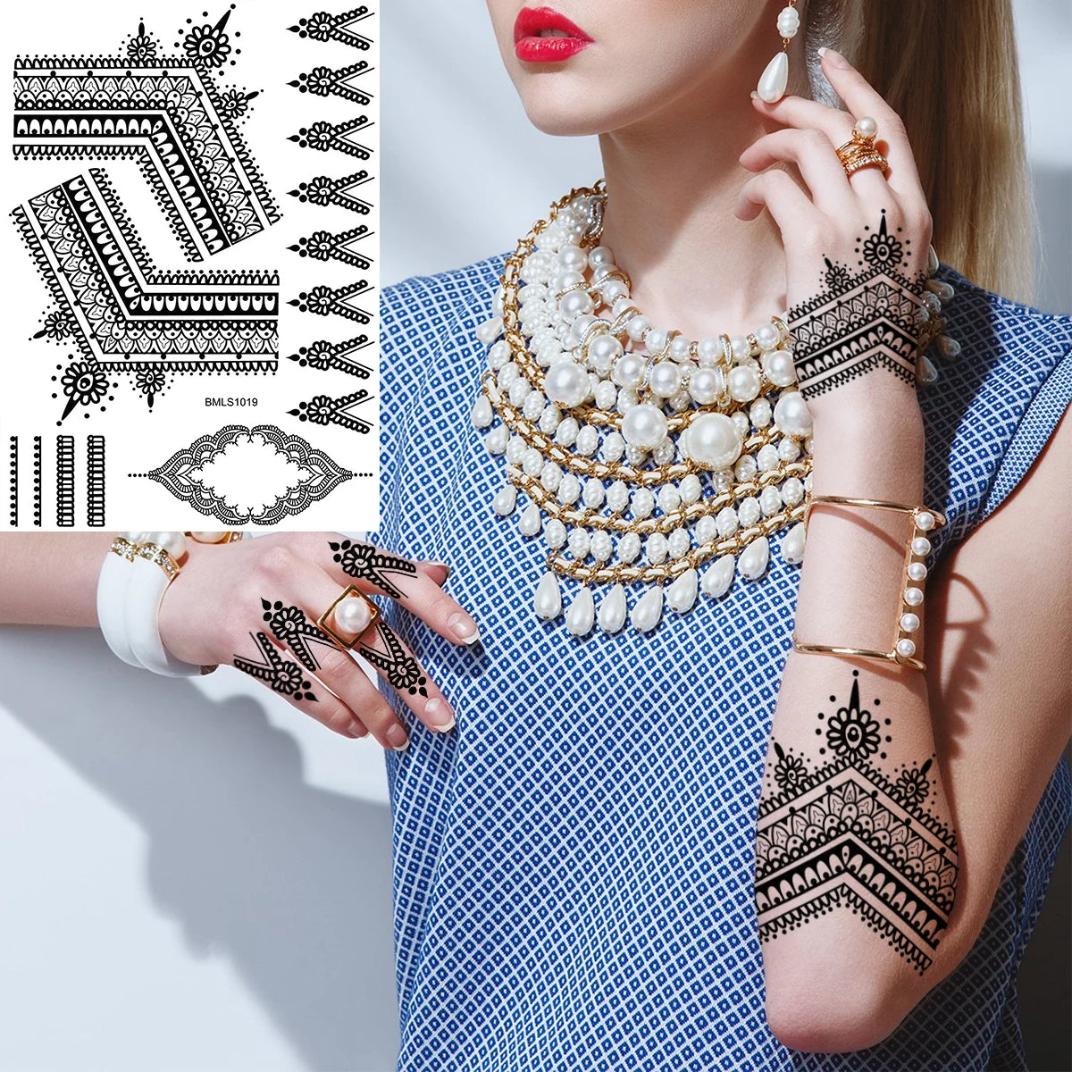 Lotus Henna Mandala Chest Temporary Tattoos For Women Underboob Adult Butterfly Turtle Lion Fake Tattoo Sexy Waterproof Tatoos