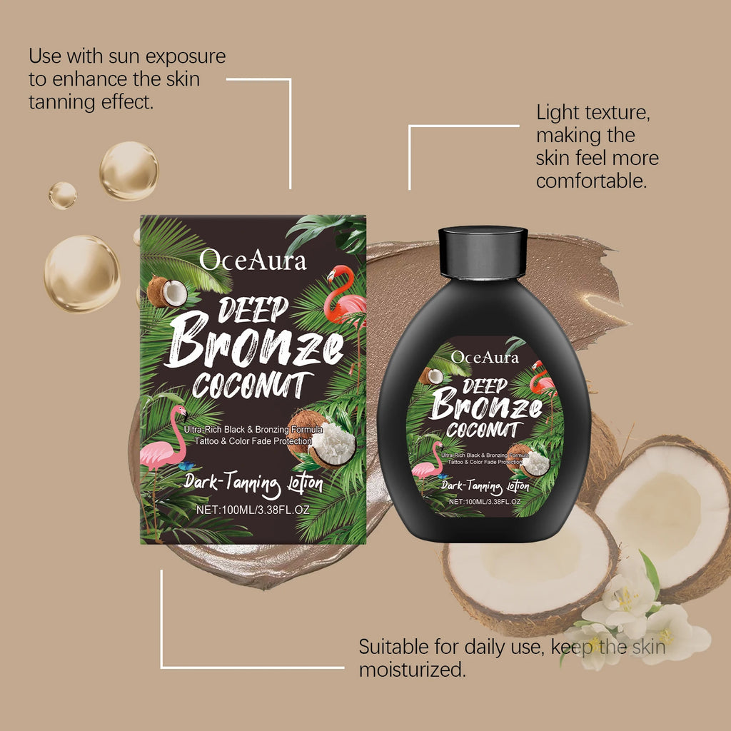 100ML Self Tanning Lotion Deep Moisturizing Non-greasy Improve Healthy Tone Bronzer Wheat Skin Sunless Tanning Cream for Summer