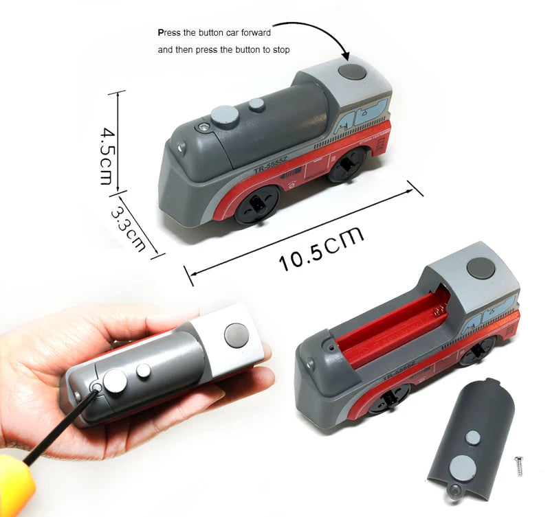 Electric Train Locomotive Magnetic Car Diecast Slot Fit All Brand Wooden Train Track Railway For Kids children's Toy W02