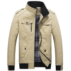 2023 new Pilot Bomber Jacket Coats Mens Cotton Cargo Jackets With Zipper Pockets Retro Casual Work Jacket Male Clothing Outwear