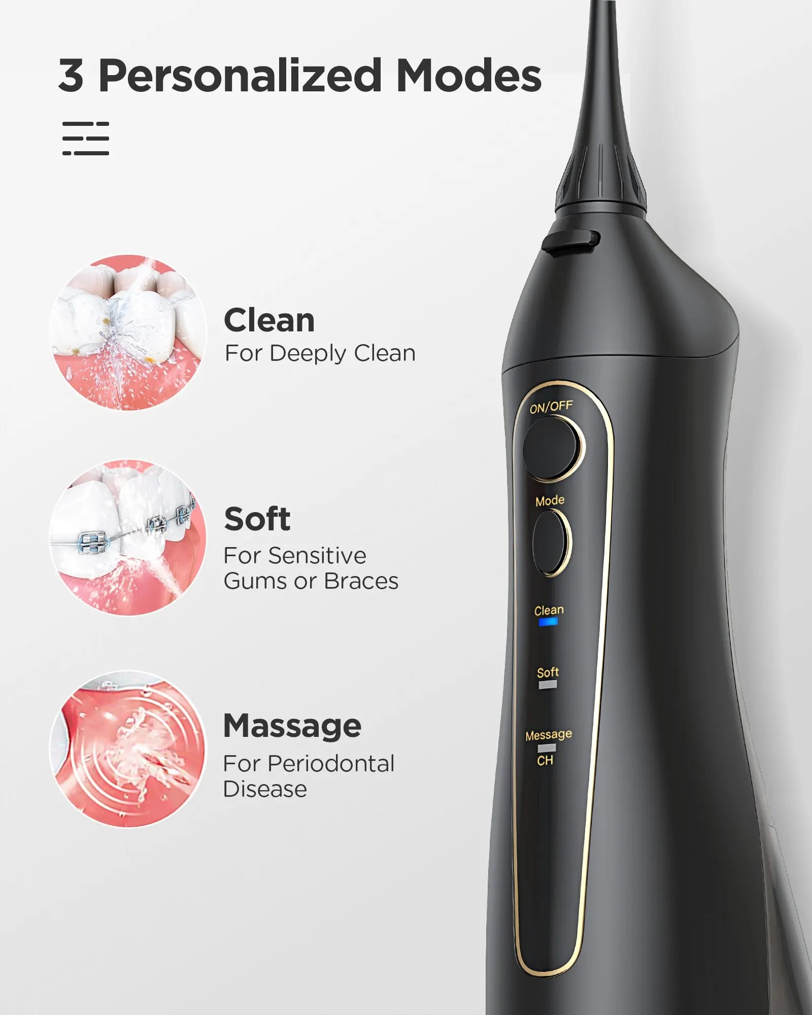 Fairywill Water Dental Flosser Teeth Portable Cordless USB Oral Irrigator Cleaner IPX7 Waterproof Electric Toothbrush Set Home Secondary image