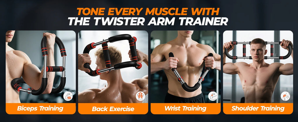 U Shape Arm Trainer Hand Gripper Non-Slip Grip 60-100lb Power Twister Bar Fitness Equipment for Gym Home Muscle Exercise