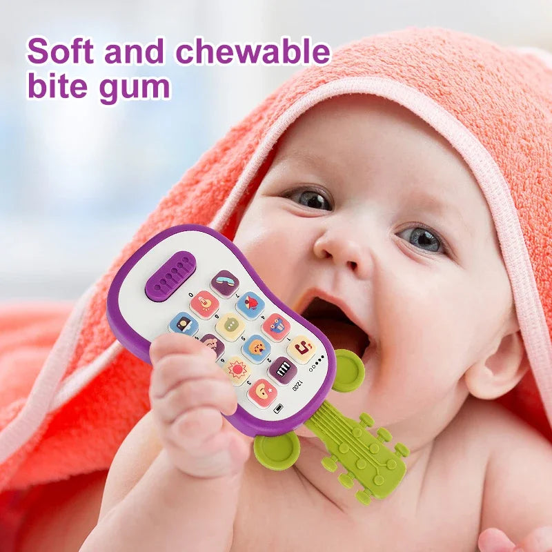 Baby Early Education Toys Guitar phone Sound Toys Kid Multi functional Music Phones Analog Phones story machine for Children