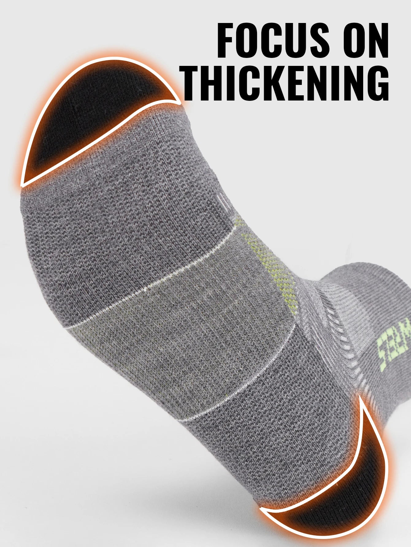 WRELS 1/2/3Pairs Merino Wool Socks Hiking Running Socks Breathable Cushion Sweat Wicking Warm Thermal Compression Wool Socks