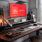 Z1 Monitor Height Increasing Rack Office Luxury Desk Setup E-sports Room Monitor Bracket Wooden Screen Stand with Compartments