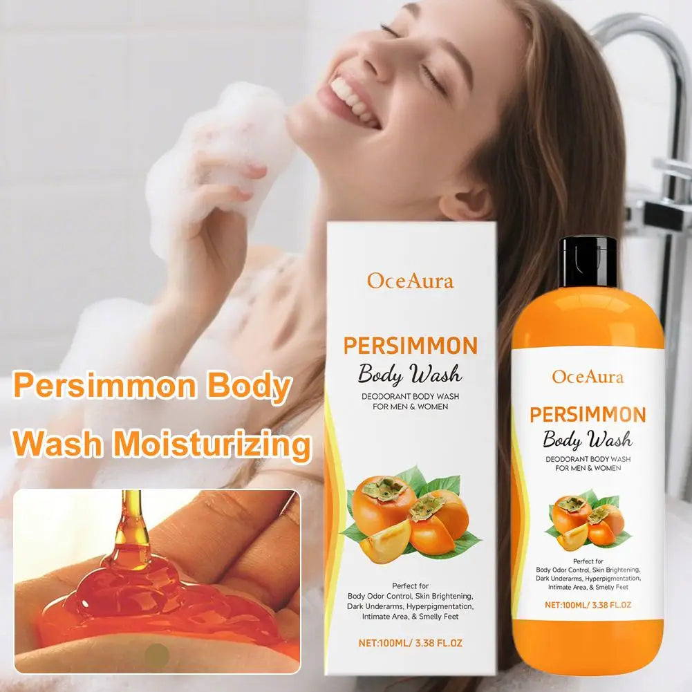 100ml Persimmon Body Wash Exfoliating Shower Gel Moisturizing Skin Cleaning Smooth Soft Body Odor Remover Bath Products Secondary image
