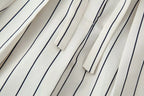 HH Women 2026 New Fashion Versatile Beige Striped Puffy Sleeve Shirt+High Waisted Loose Pleated Casual Long Pants Two Piece  Set