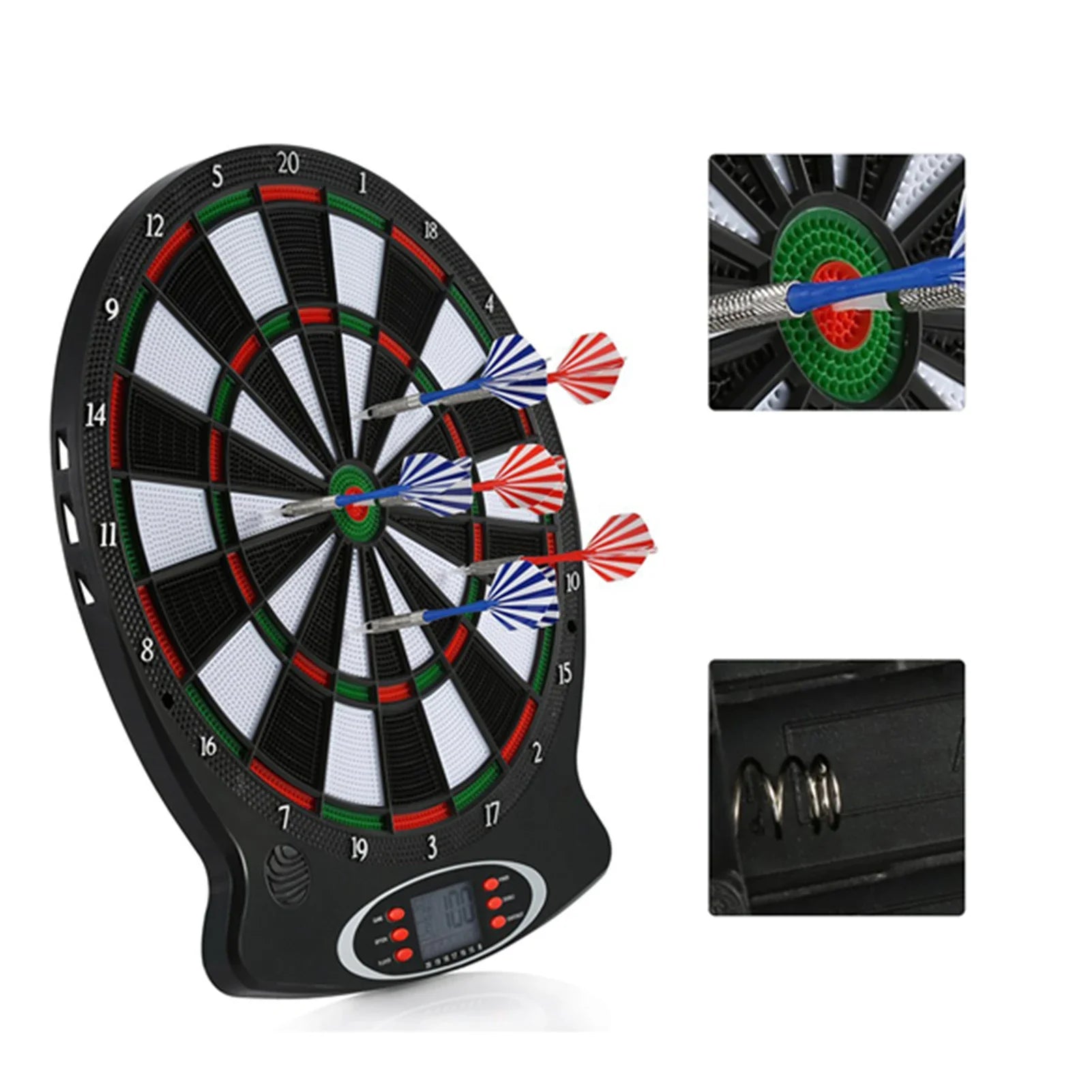 Professional Electronic Hanging Dartboard with LCD Scoring Indicator, 6 Darts Included, Home Bar Party Game Set