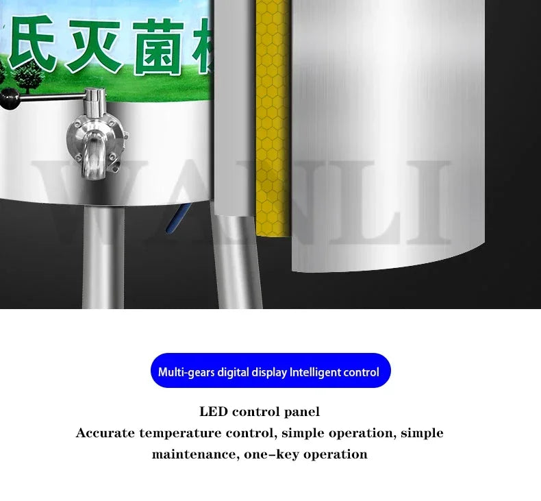 Home Electric 30L Commercial Pasteurization Tank Milk Pasteurization Machine Yogurt Cow Wine Farm Lawn Intelligent Sterilizer 22