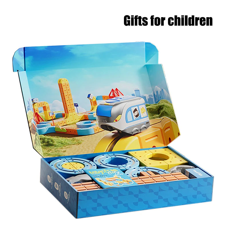 Magnetic Train Toy For Boys Track 1:64 Electric Rail DIY Magic Vehicle Model Toys Education 3 Years Children Gifts