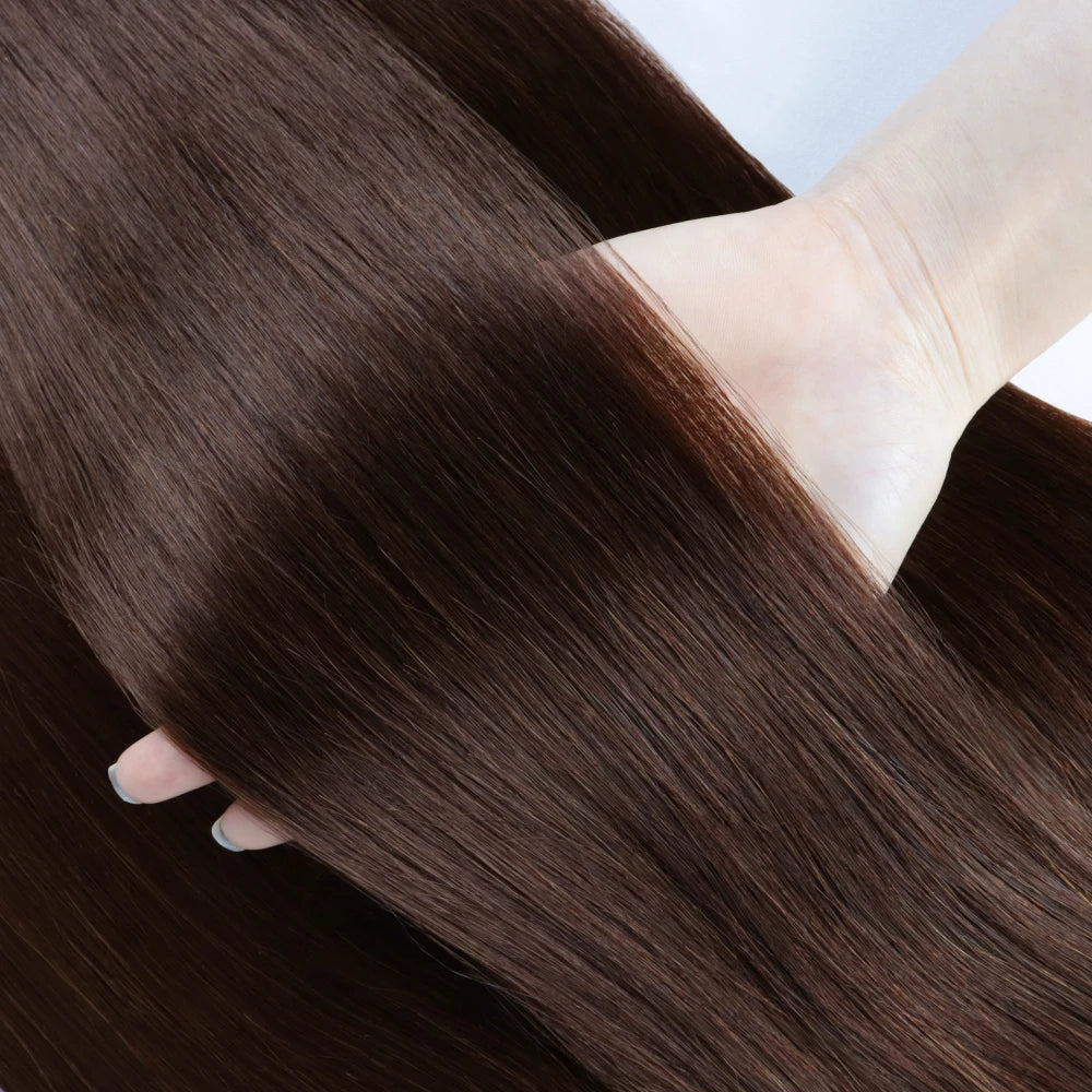Clip in Hair Extensions Straight 100% Remy Human Hair Clip in Extensions Invisible Seamless Clip ins Hair Extension 8pcs Natural