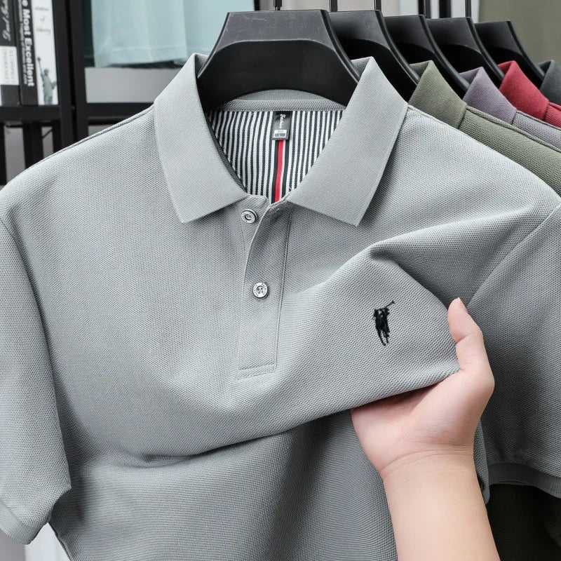 100% pure cotton short sleeved polo shirt high-end luxury brand fashion Paul Pony embroidery golf men's business casual T-shirt