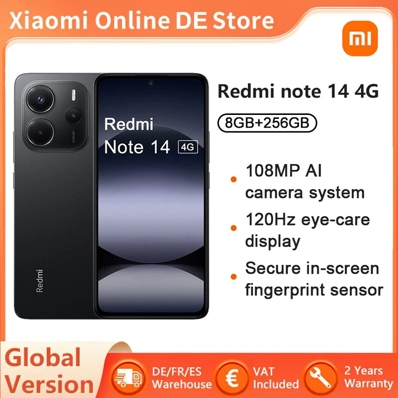 Global Version Redmi Note 14 4G smartphone MediaTek Helio G99-Ultra NFC 108MP Camera 6.67 ''AMOLED Screen 5500mAh Battery Main image