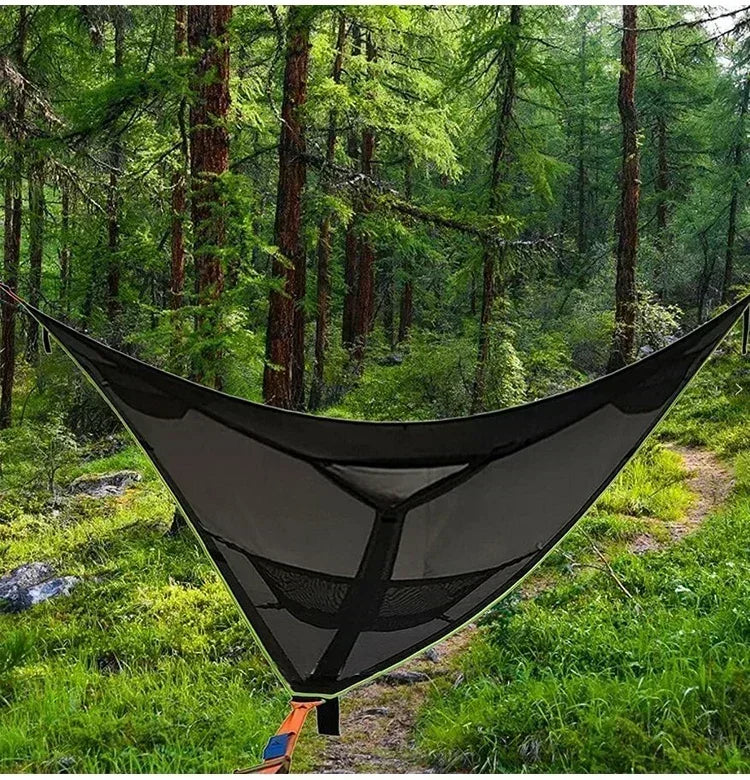 Outdoor Camping Hanging Portable Bed Triangle Hammock Portable Multi Person Aerial Mat  travel Convenient Sleep Hammock bed