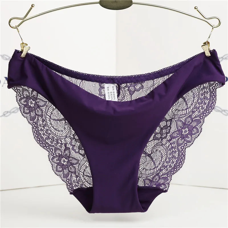 Woman Lace Panties Sexy Transparent Panty Low-Rise Cotton crotch Briefs Plus Size Ladies Underwear Intimates New Hot Sale