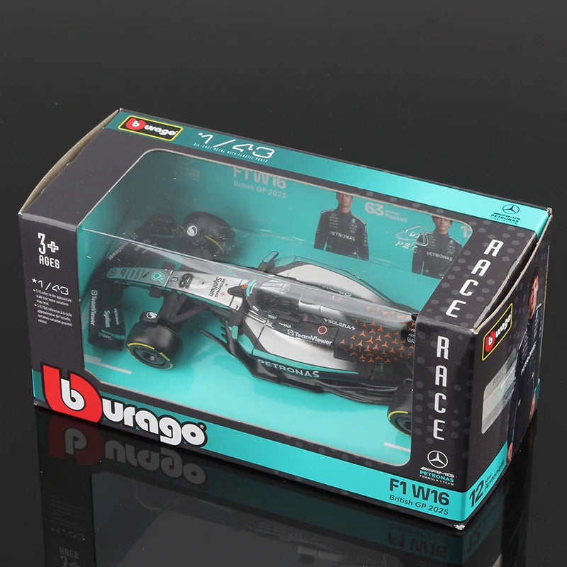 Bburago 1:43 2025 F1 Alloy Car Model Formula Racing Die Cast Toy SF25 RB21 W16 MCL39 Red Bull Mercedes Ferrari McLaren