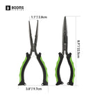 Booms Fishing F03 Multifunction Fishing Pliers Tools 23.5cm Straight Long Nose Stainless Steel Line Cutter Scissors Tools
