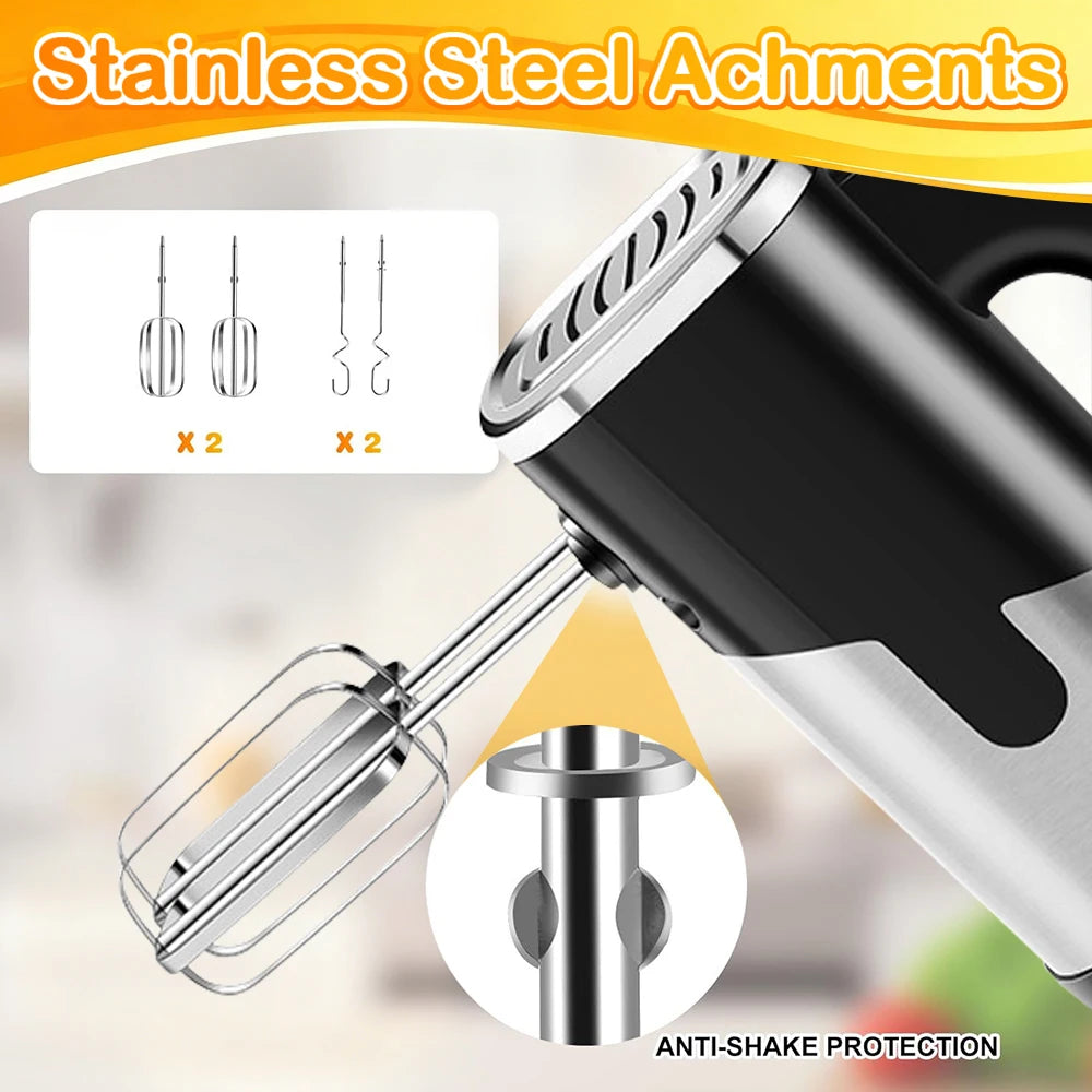 800W Electric Food Mixer Double Sticks Egg Beater Knead Dough 5 Speeds Kitchen Blender Cream Jam Pudding Milkshake Hand Mixer Secondary image