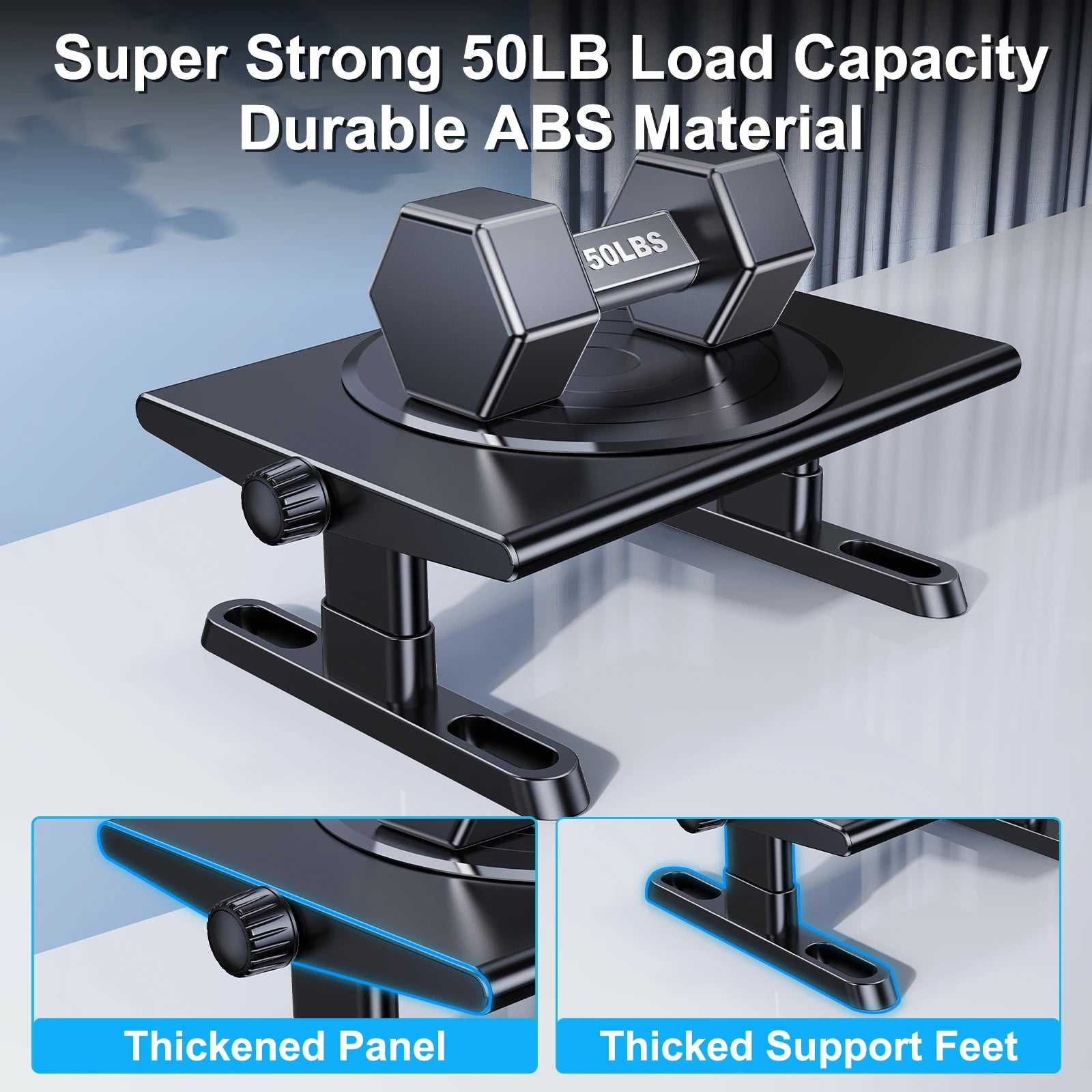 Oatsbasf Computer Monitor Stand Laptop TV Holder Monitor Shelf 360° Rotation Computer Desk Height Adjustment 50LB Load Bearing