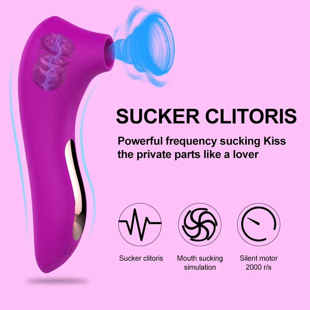 Nipple Teasing Sucking Vibrator Clitoris G-Spot Stimulating Massager Powerful Sucking Oral Sex Female Masturbator Adult Products