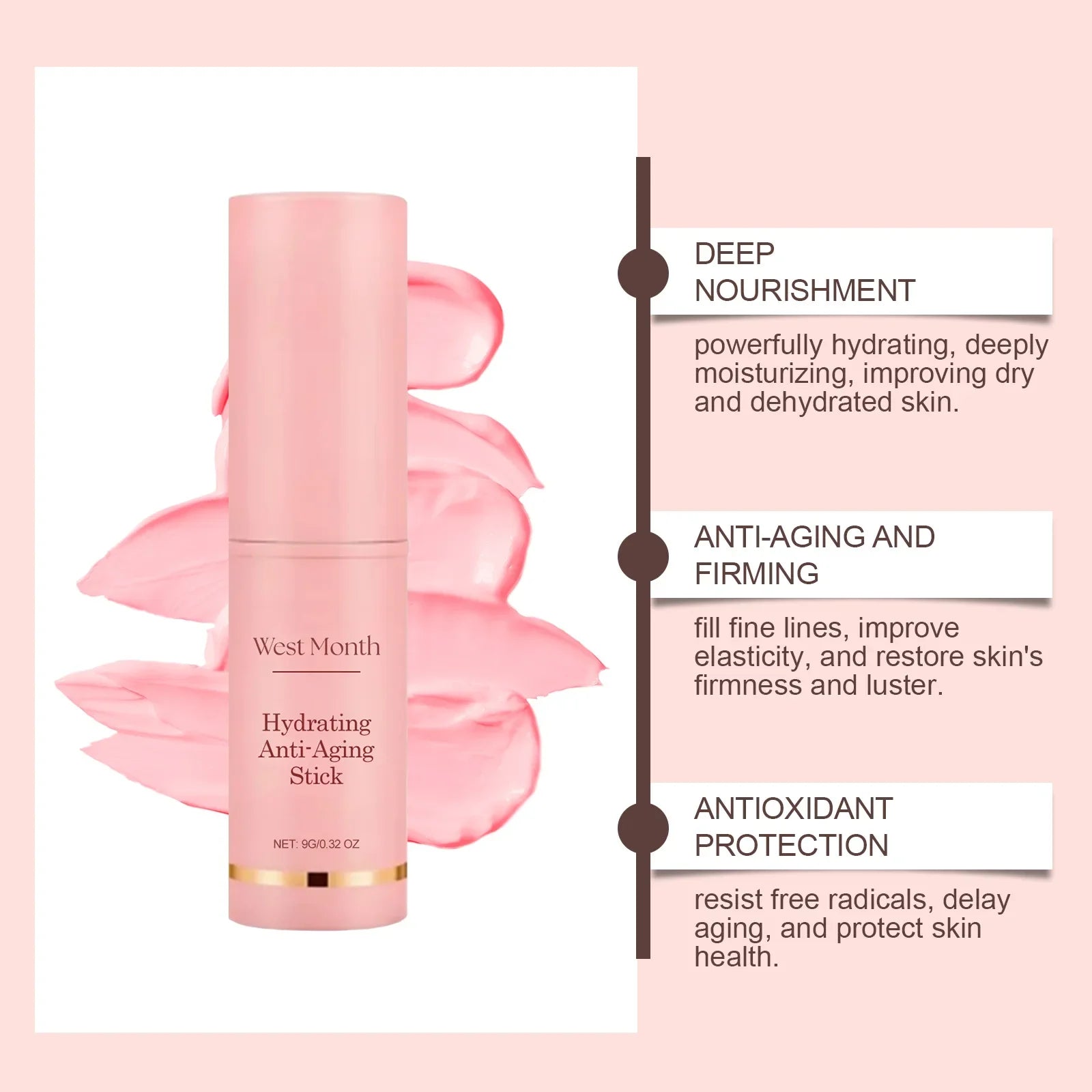 Collagen Wrinkle Removal Multi Bounce Balm Stick Instant Anti-Aging Firming Lift Brighten Facial Dull Skin Moisturizer Cosmetics