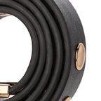 Women Fashion Leather Belt Studded Punk Black Belts for Jeans Dress Ladies Belt with Gold Buckle Adjustable Waist Belt