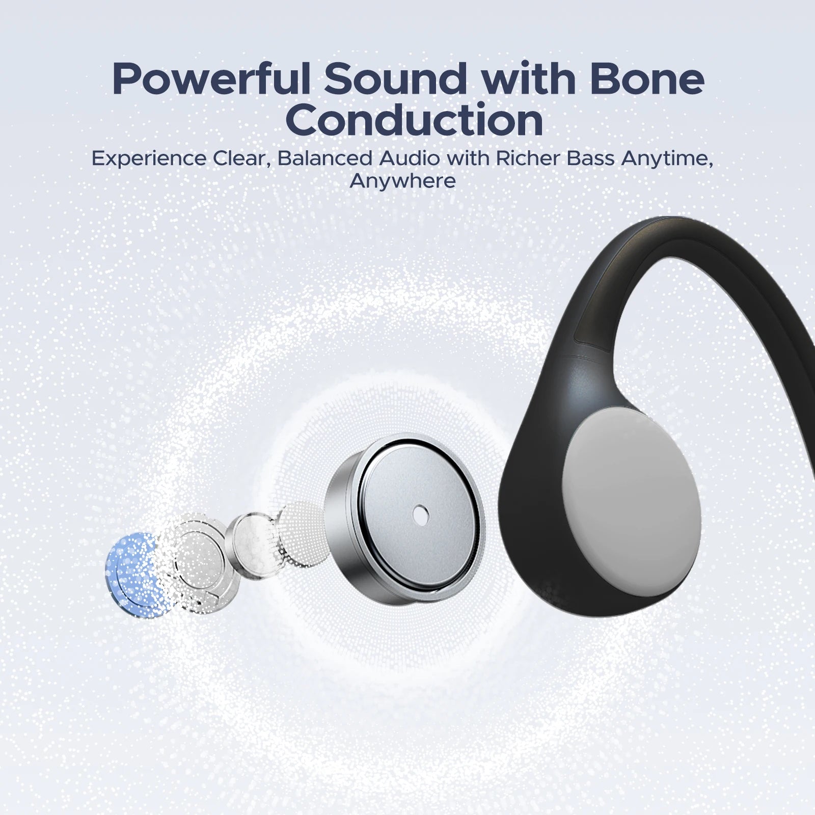 DOOGEE BoneBeat Run Bone Conduction Headphones Open-Ear Wireless Sports Earphone 10 Hours Battery Life for Running, Cycling