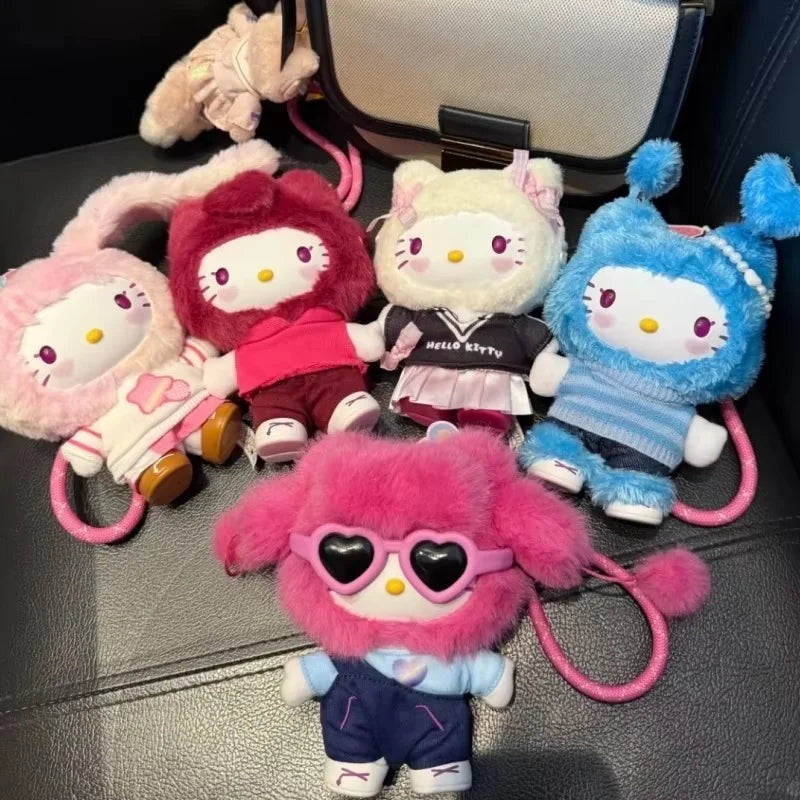 Genuine Hello-Kitty Pop Star Velvet Pendant Series Vinyl Doll Blind Box Trendy Kawaii Surprise Gift Lovely Trendy Blind Box Toys