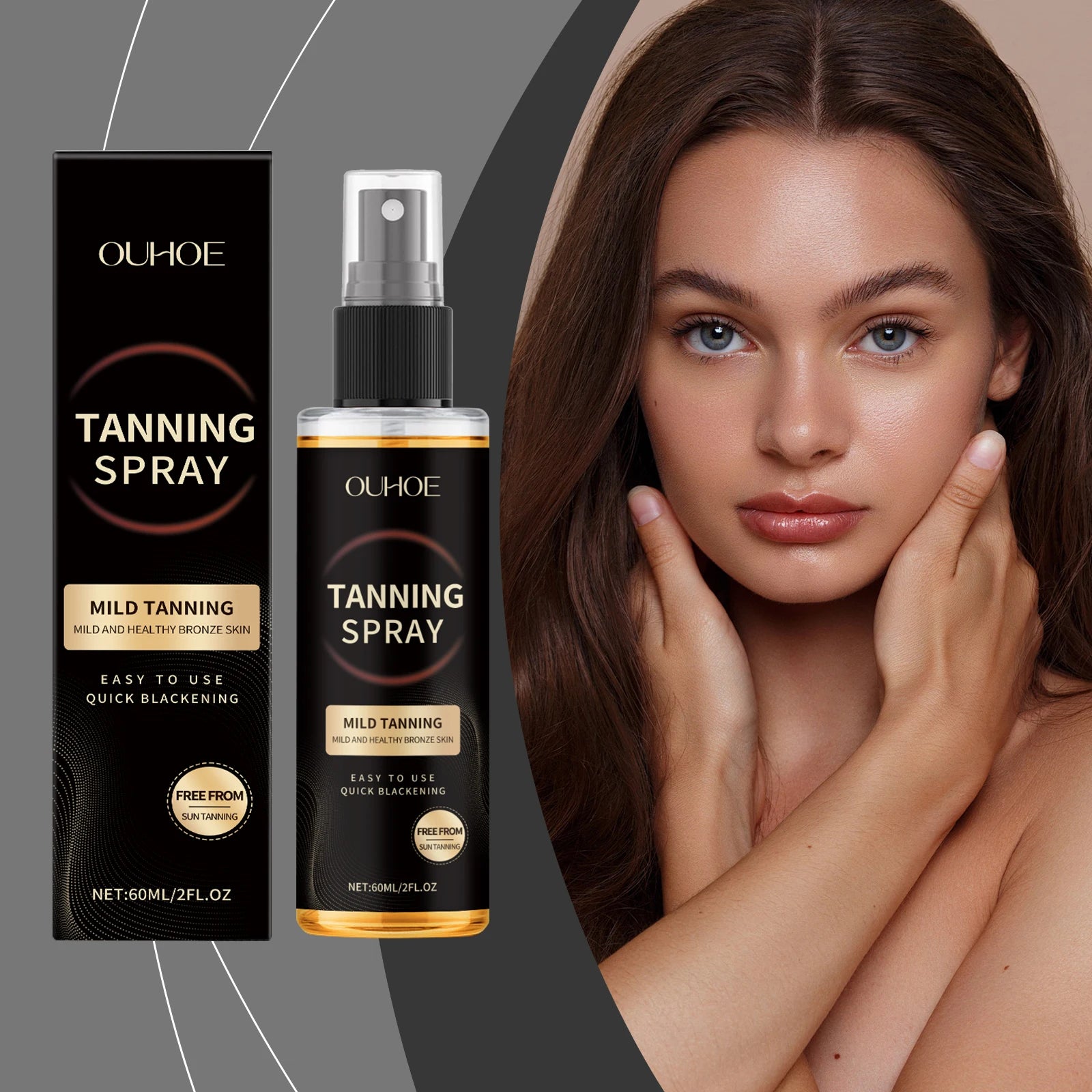 Enhancing Tan Spray Sunless Bronzing Accelerating Darkening Shiny Bronze Moisturizing Summer Beach Sunbathing Self Tanning Mist