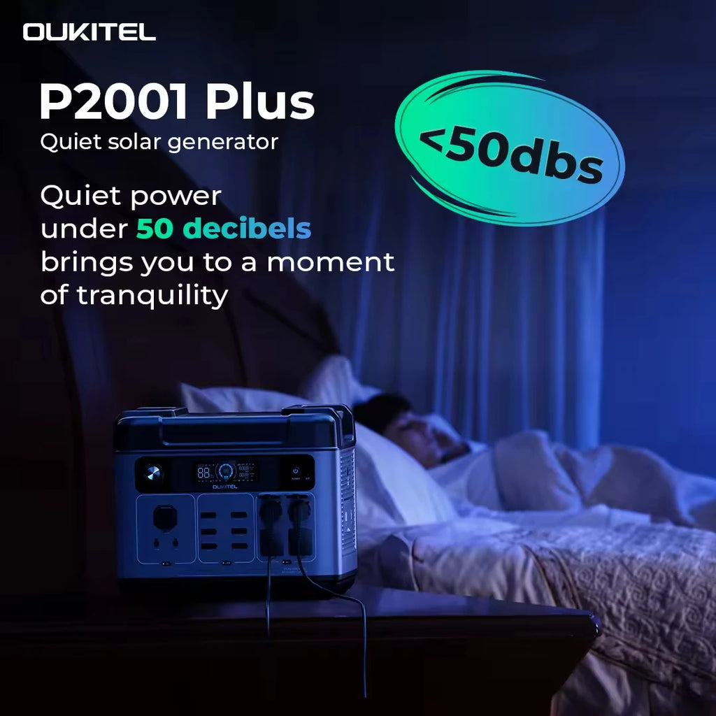 OUKITEL P2001E Plus Portable Power Station 2400W Output Power 2048Wh Capacity LiFePO4 Family Outdoor Camping Backup Powerstation
